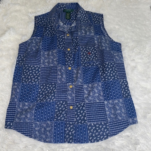 Madras Lauren Ralph Lauren 2 Piece outfit, top and capri in great condit… - Picture 2 of 9